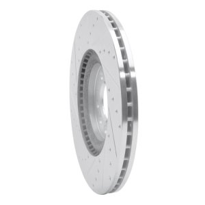 Audi TT Brake Rotor (1) - Front Right - R1 Concepts - Drilled & Slotted - Silver - `00-`06